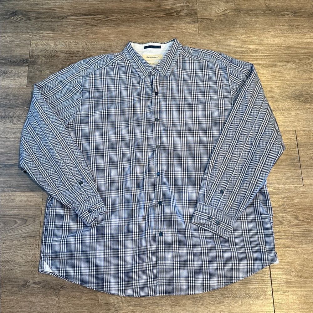 Tommy Bahama Island Modern Fit Checked Dress Shirt Size 2XL